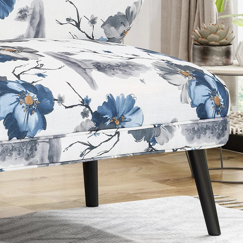 GDF Studio Dumont Modern Farmhouse Fabric Settee, Print/Matte Black - Image 6