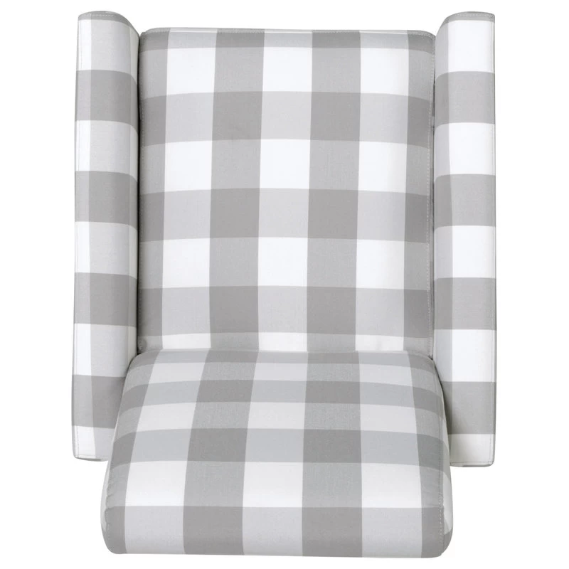 Bellagio Contemporary Fabric Upholstered Push Back Recliner, Gray Checkerboard/E - Image 13