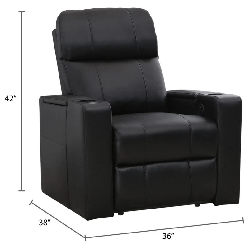 Reynolds Power Recliner With Table, Black - Image 11