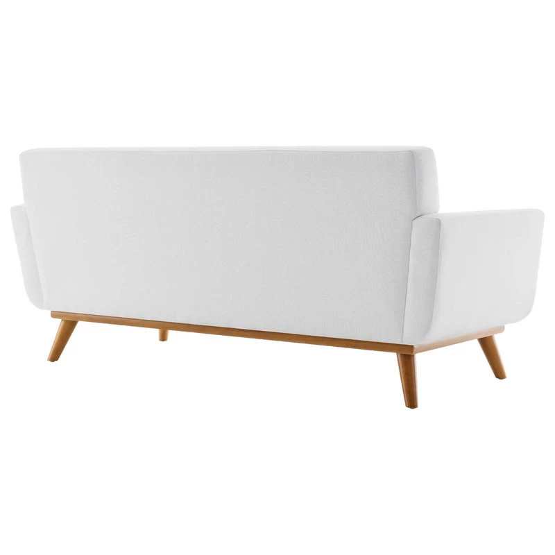 Engage Upholstered Fabric Loveseat, White - Image 3