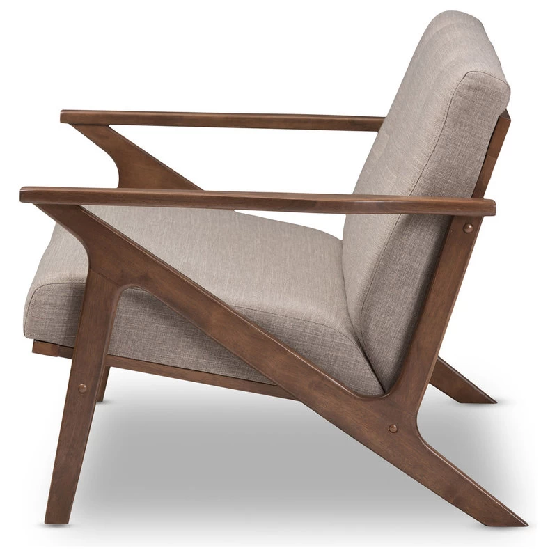 Baxton Studio Bianca Mid-Century Modern 2-Seater Loveseat, Light Gray Fabric - Image 4
