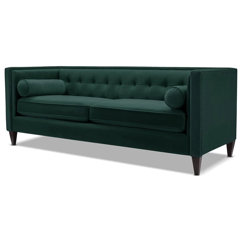 Jack 84" Modern Tuxedo Tufted Sofa, Hunter Green - Image 5