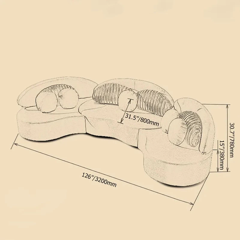 Modern 7-Seat Modular Sofa Velvet Upholstered Modular Sofa With Ottoman & Pillow - Image 10