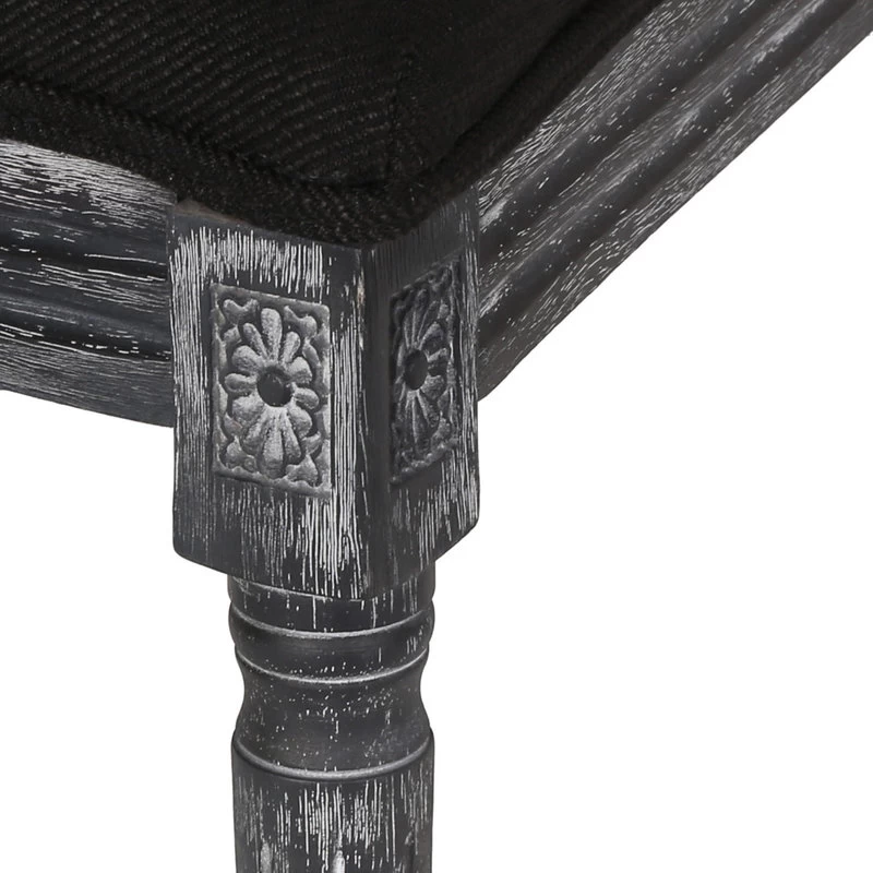 Amy French Country Wood Upholstered Dining Chair, Set Of 2, Black/Gray - Image 7