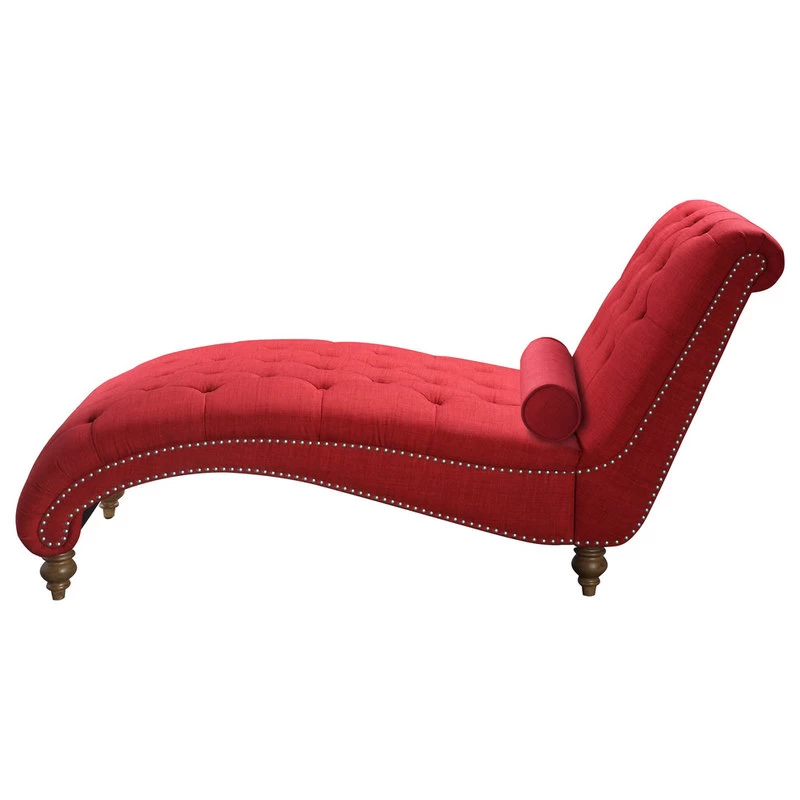 Yarmouth Chaise Lounge, Burgundy - Image 2