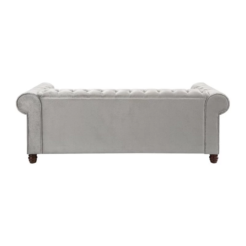 Lexicon Welwyn Velvet Chesterfield Sofa In Gray - Image 4