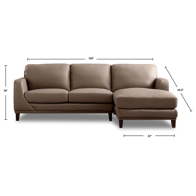 Hydeline Soma Top Grain Leather Sectional Sofa - Image 5