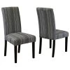 Seville Stripe Fabric Dining Chairs, Set Of 2, Gray