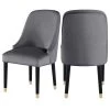 The Maisie Dining Chair, Grey, Velvet, Set Of 2