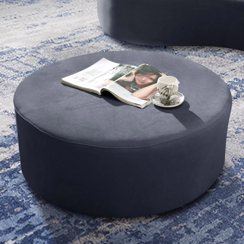 Modern 7-Seat Modular Sofa Velvet Upholstered Modular Sofa With Ottoman & Pillow - Image 9