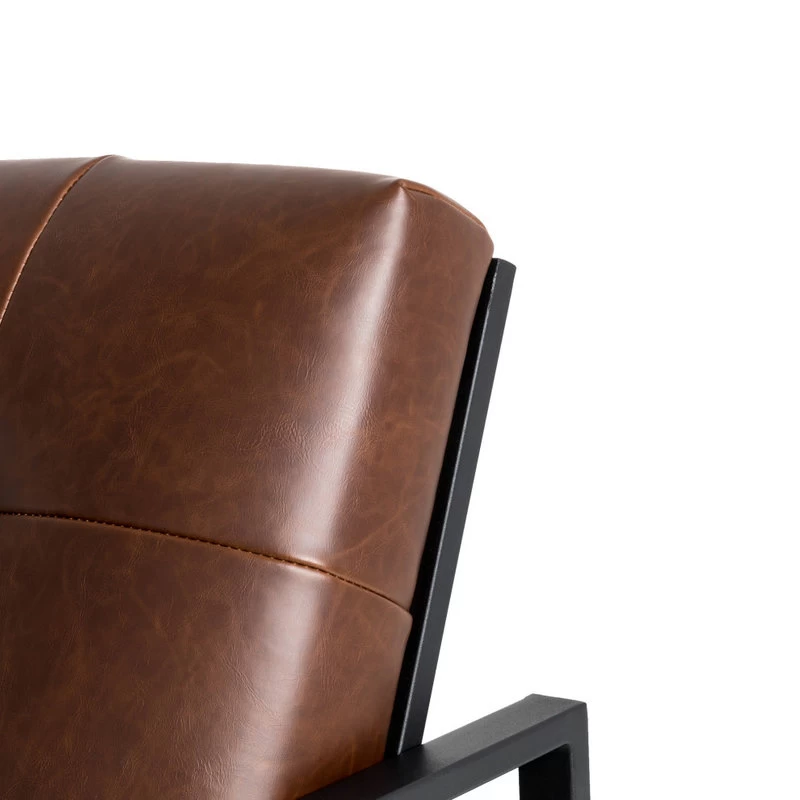 29.25"H PU Leather Tufted Accent Chair, Brown - Image 5