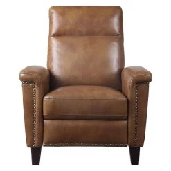 Lexicon Weiser Faux Leather Press Back Recliner In Brown
