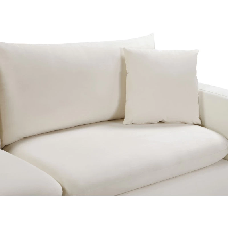 Naomi Velvet Sofa, Gold And Chrome Leg Set, Cream - Image 6