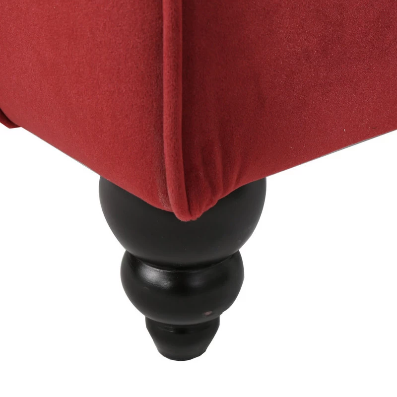 GDF Studio Rafaela Tufted New Velvet Chaise Lounge, Garnet - Image 8