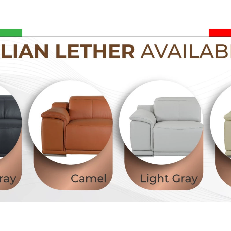 Frederico Genuine Italian Leather 6-Piece 1 Console 3-Power Reclining Sectional, Camel - Image 14