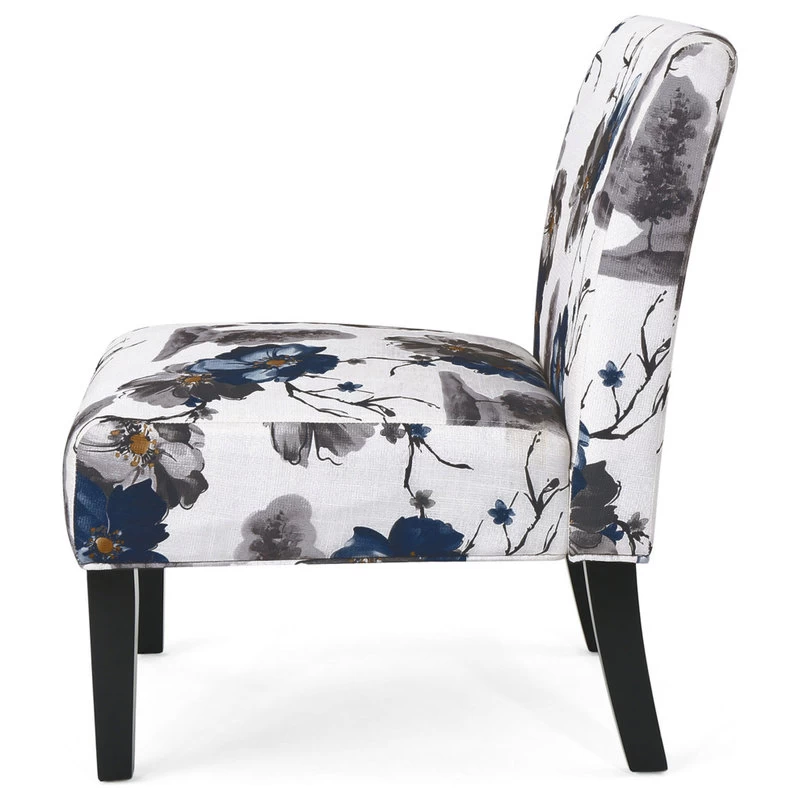 GDF Studio Kendal Fabric Grand Accent Chair, Print/Matte Black - Image 4