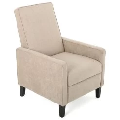 GDF Studio Lindqvist Beige Fabric Slim Recliner Chair