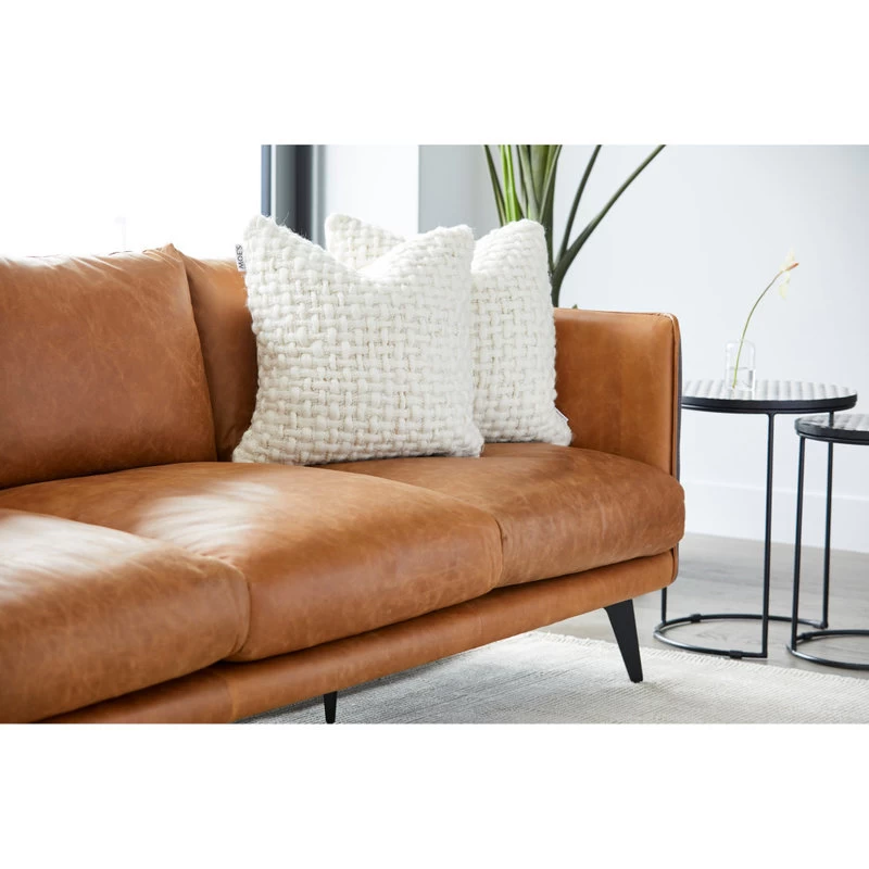 Messina Leather Sofa Cigare Tan Leather - Image 7