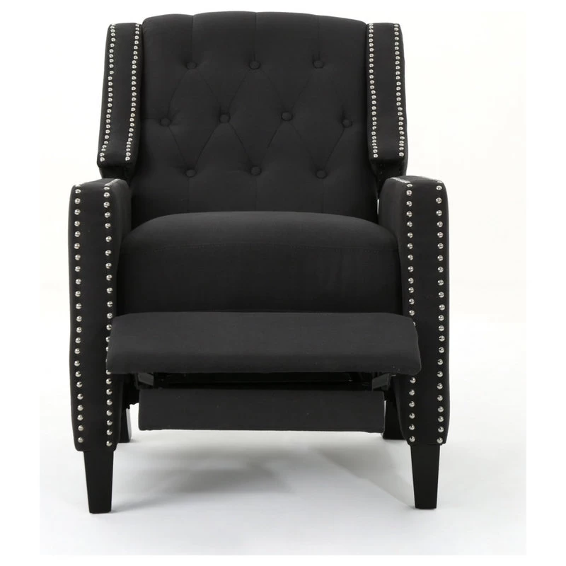 GDF Studio Ingrid Tufted Back Fabric Recliner Chair, Dark Charcoal - Image 6