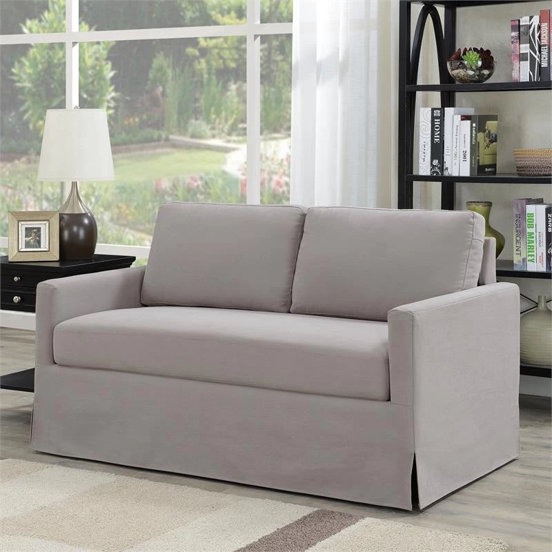 Home Fare Modern Slipcover Style Sofa In Storm Gray - Image 2