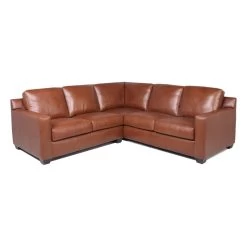 Lauren Leather 2 Piece Sectional In Camel