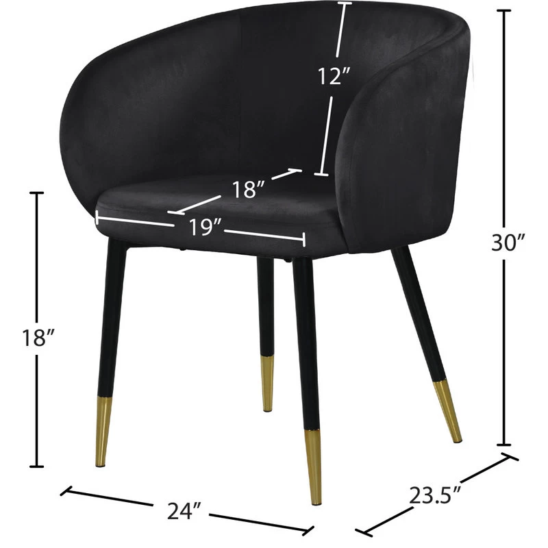 The Soho Dining Chair, Black, Velvet - Image 8