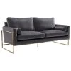 Mila Velvet Sofa, Gray