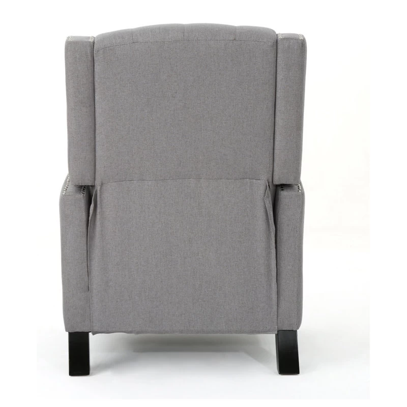 GDF Studio Izaak Tufted Back Fabric Recliner Chair, Light Gray - Image 13