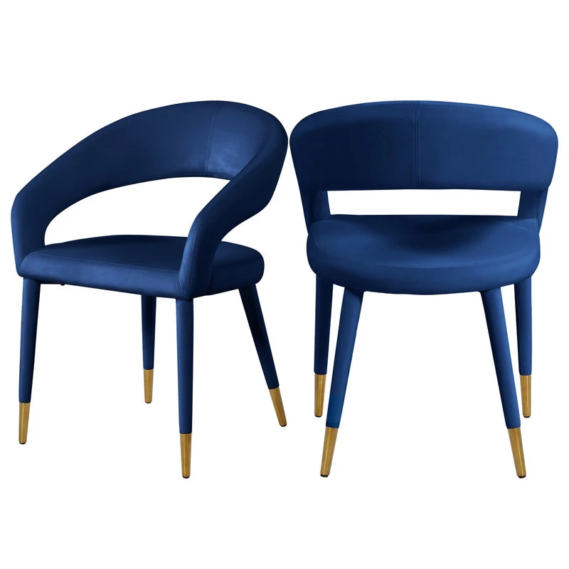 The Prescott Dining Chair, Navy, Velvet