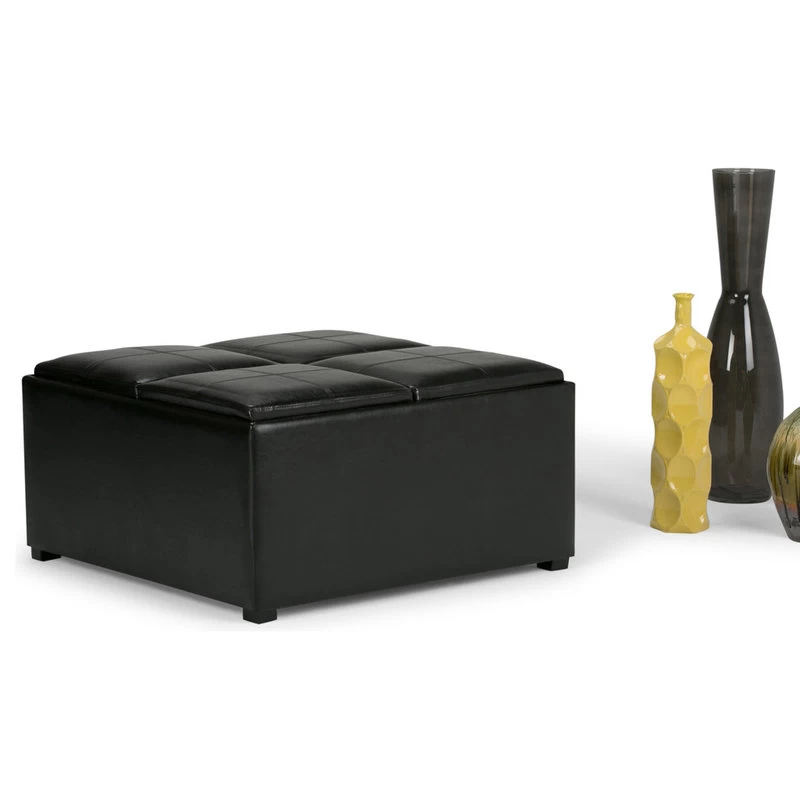 Avalon Square Coffee Table Storage Ottoman - Image 2