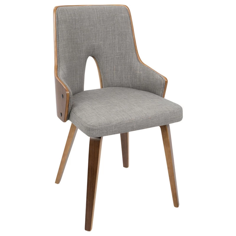 Lumisource Stella Set Of 2 Chair, Walnut And Light Gray CH-STLA WL+LGY2 - Image 3