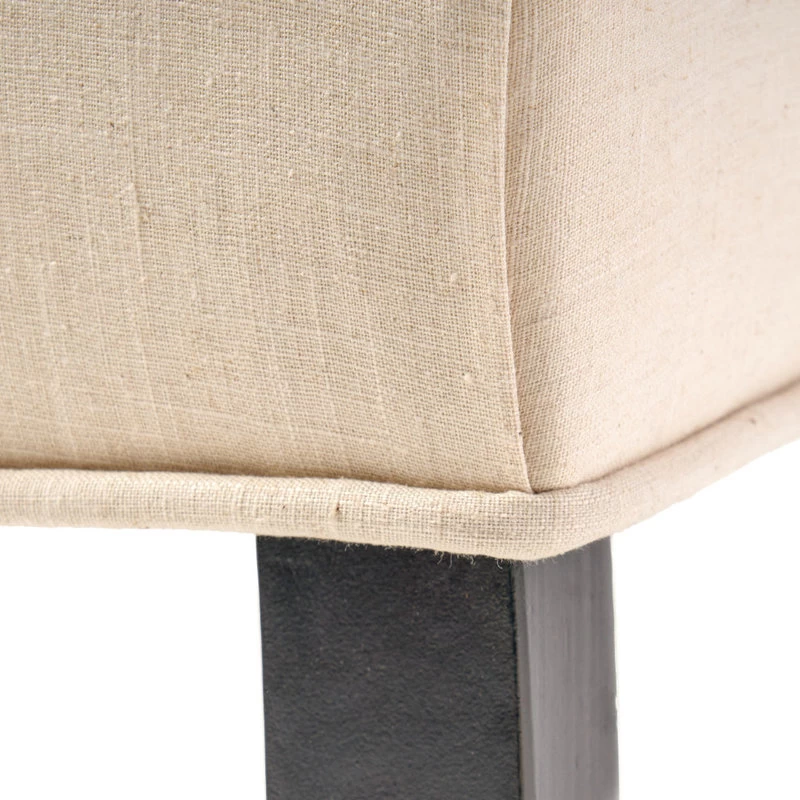 GDF Studio Clark Indoor Tufted Fabric Dining Chairs, Set Of 2, Natural Linen - Image 7