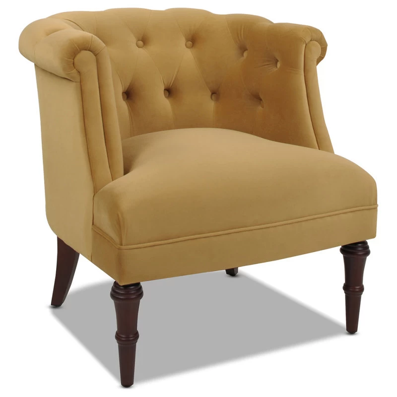 Katherine Tufted Accent Chair, Mustard Gold Velvet - Image 5