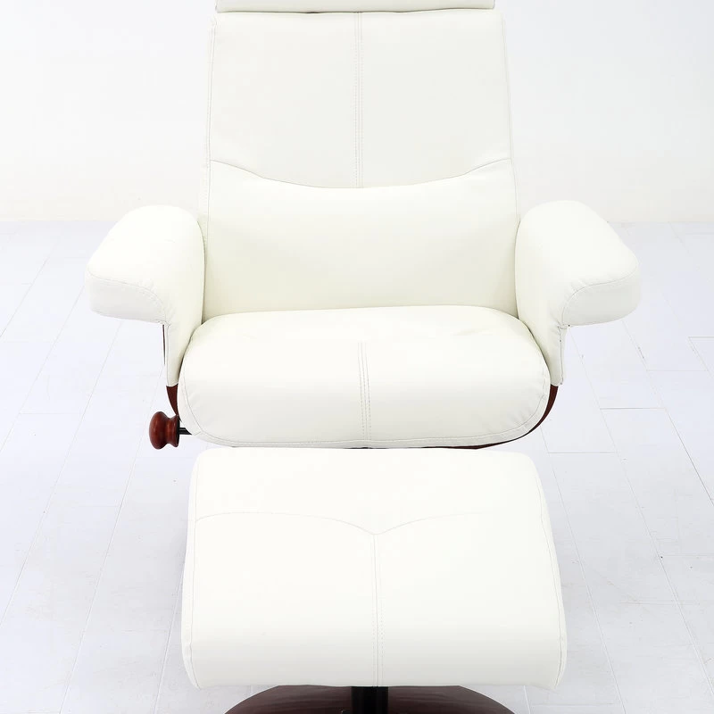 Roma Recliner In Brown Polyurethane By "Comfort Chair" Collection, White - Image 6