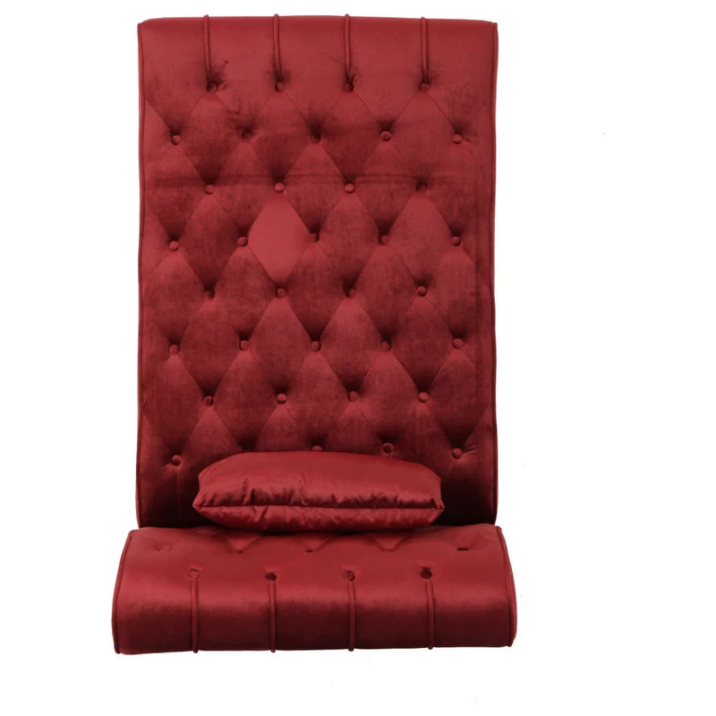 GDF Studio Rafaela Tufted New Velvet Chaise Lounge, Garnet - Image 6
