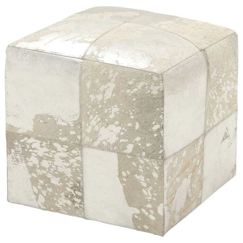 Contemporary White Leather Stool 95945 - Image 3