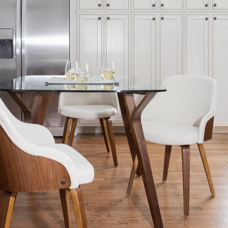 LumiSource Bacci Dining/Accent Chair, Light Gray Wood And Gray Plaid, Wa - Image 4