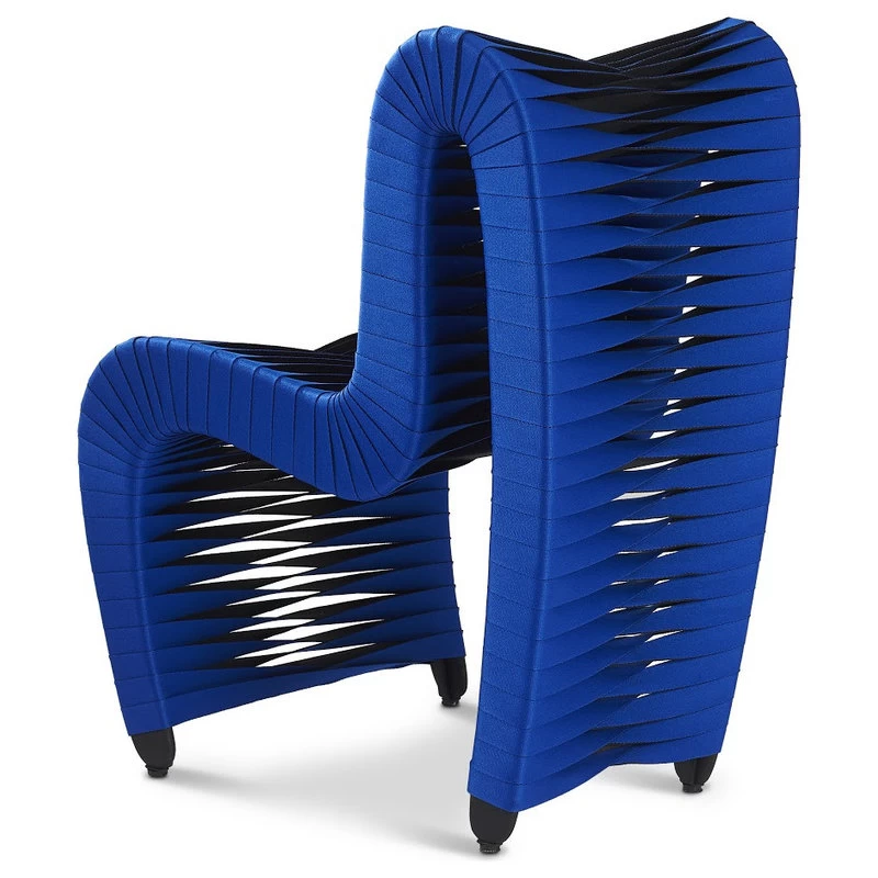 The Bradbury Dining Chair, Blue And Black, Cotton - Image 6
