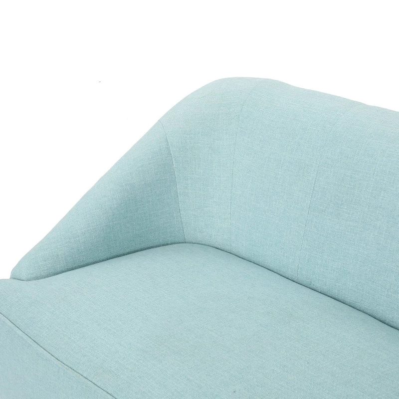 GDF Studio Jasper Mid Century Modern Fabric Loveseat, Light Blue - Image 5