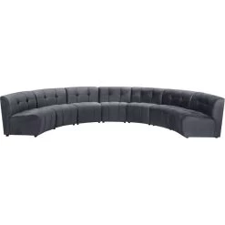 Limitless Modular Velvet 7-Piece Sectional, Gray
