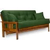 Nirvana Stanford Futon Set, Frame, 8" Mattress, Hunter Green, Full
