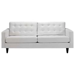 Empress Bonded Leather Sofa, White