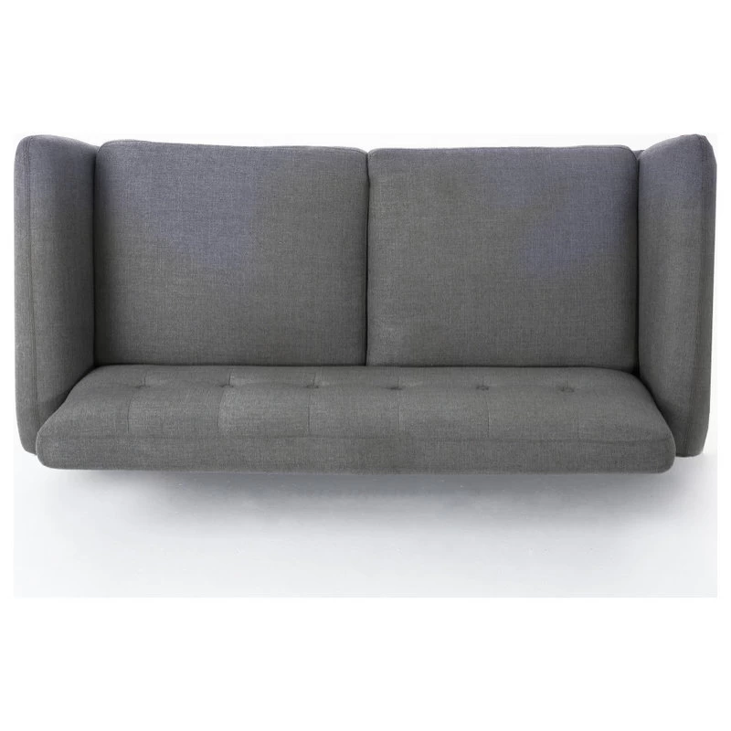 GDF Studio Joseline Mid Century Modern Petite Fabric Sofa, Dark Gray - Image 10