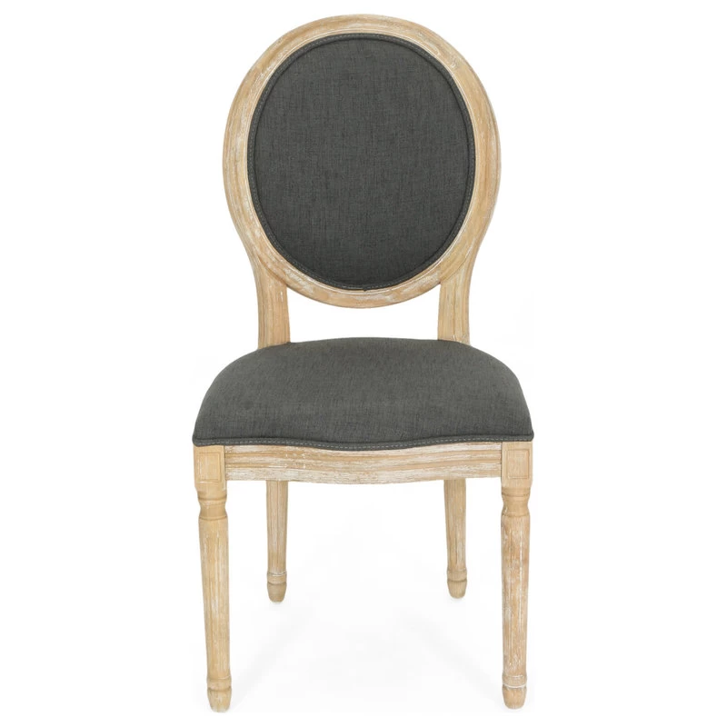 Jerome French Country Dining Chairs, Set Of 4, Blue Floral/Dark Gray/Natural, Fabric, Rubberwood - Image 8