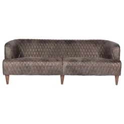 Magdelan Tufted Leather Sofa Nimbus Black Leather