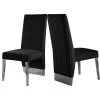 The Cairo Dining Chair, Black And Chrome, Velvet, Set Of 2