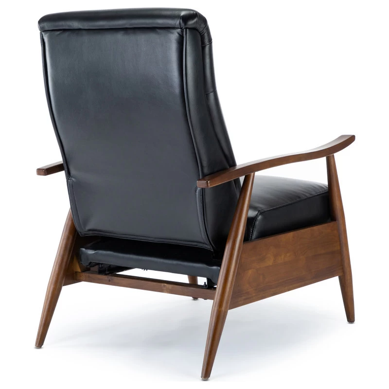Solaris Wood Arm Push Back Recliner, Black - Image 4