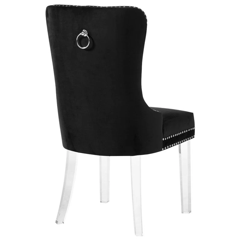 The Dame Dining Chair, Black, Velvet, Set Of 2 - Image 2