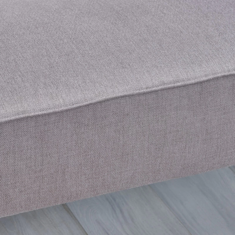 GDF Studio Charlotte Modern Simple Elegant Fabric Loveseat, Light Gray/Matte Black - Image 7