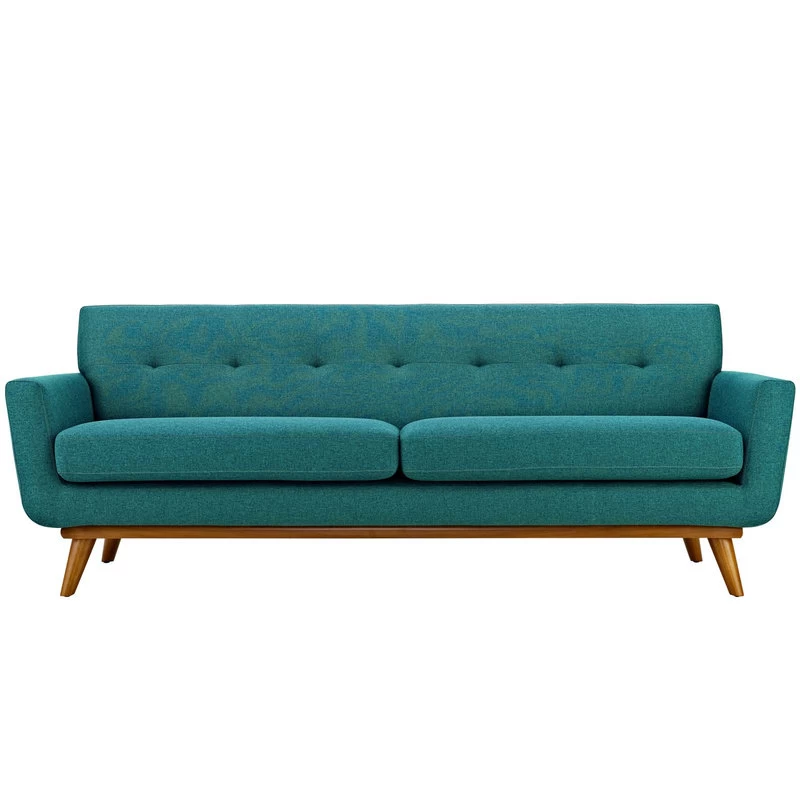 Engage Upholstered Fabric Sofa, Teal - Image 3